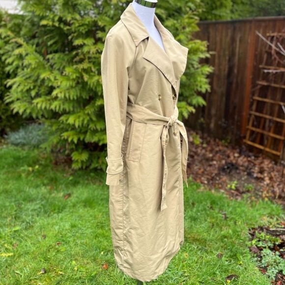 Gap Icon Trench Coat – Size Small Petite Khaki Tan Rain Jacket Classic Outerwear - Picture 3 of 11